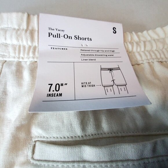 Goodfellow & Co Beige Linen-Blend Vacay Collection Pull-On Shorts 7" Inseam Sz S - Picture 8 of 11